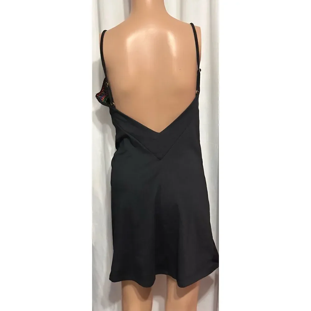 NEW WITH TAGS SEXY YANDY RAINBOW COLORED AND BLACK‎ LINGERIE/DRESS size small